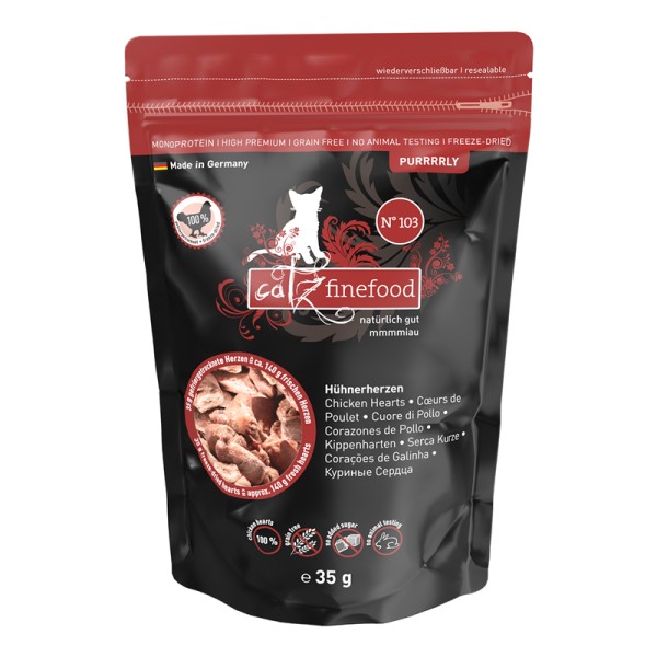 Pets Nature Catz finefood Purrrrly N° 103 - Hühnerherzen 35g Standbodenbeutel