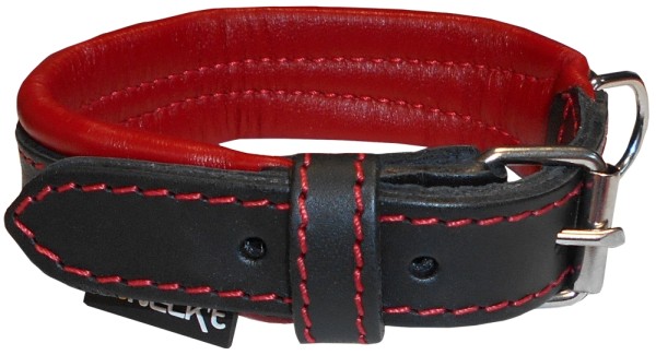 Hundehalsband Coneck´t Leder schwarz/rot S