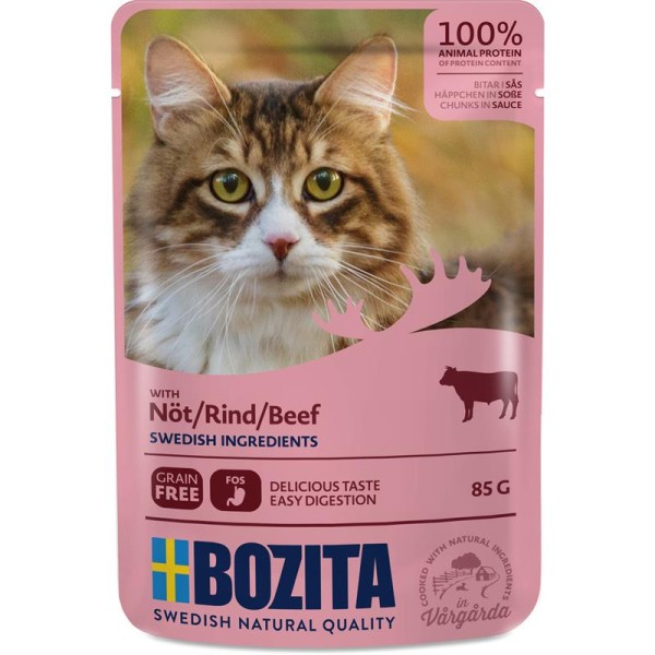 Bozita Häppchen in Soße mit Rind 85g Pouch-Beutel