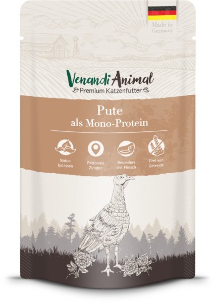 Venandi Animal - Pute als Monoprotein 125 g Pouch-Beutel