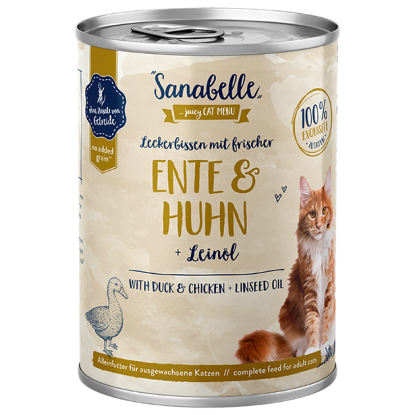 Sanabelle Nassfutter mit Ente & Huhn 400g Dose