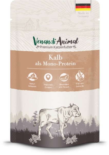 Venandi Animal - Kalb als Monoprotein 125g Pouch-Beutel