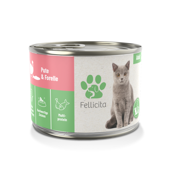 Fellicita Nassfutter Katze Pute & Forelle, 200g Dose