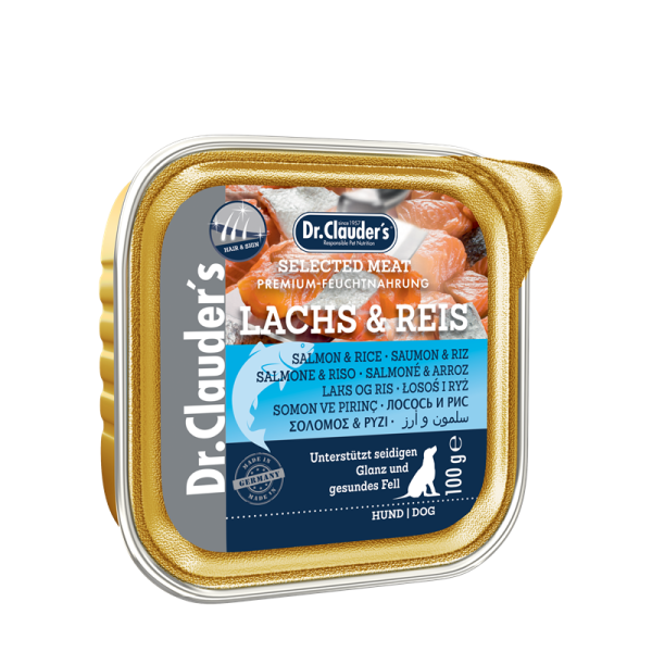 Dr. Clauder´s DC Dog Schale Selected Hair & Skin Lachs & Reis 100g Schale