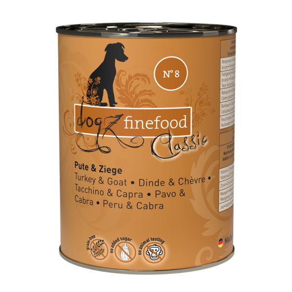 Pets Nature Dogz finefood No. 8 Pute & Ziege 400g Dose