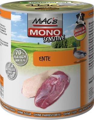 MACs Dog Mono Sensitiv Ente - 800g Dose