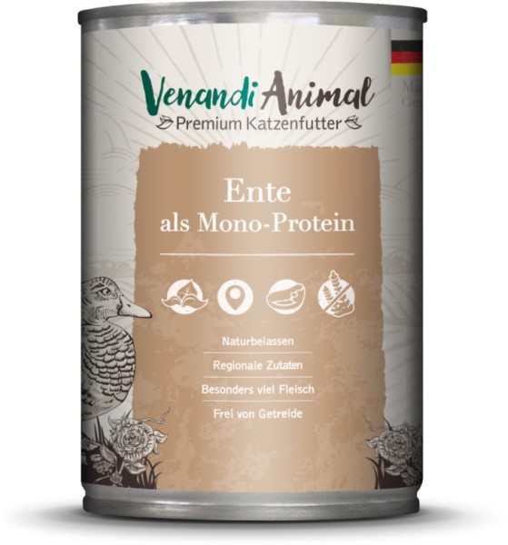 Venandi Animal - Ente als Monoprotein 400g Dose