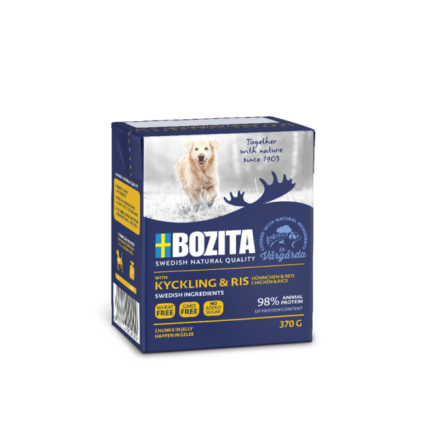 Bozita Happen in Gelee Hühnchen & Reis 370g Tetra Pak