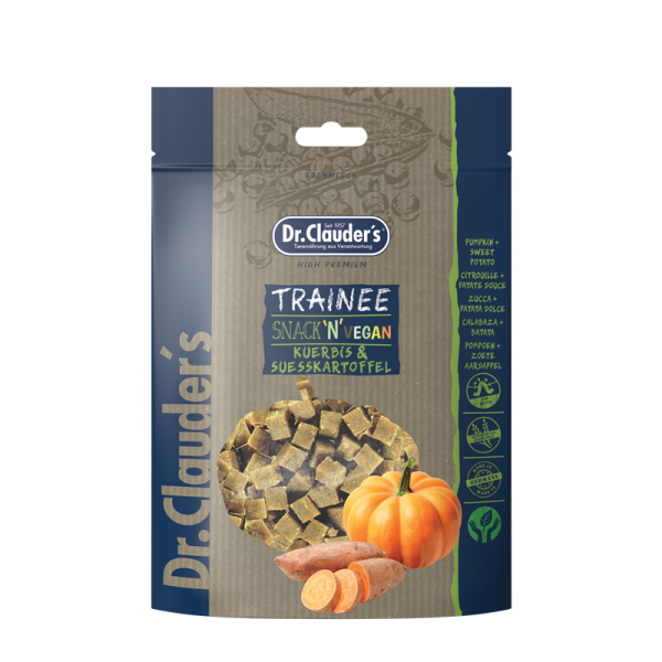 Dr. Clauder´s Dr. Clauder´s Dog Trainee Snack Vegan Kürbis & Süßkartoffel 80g Beutel