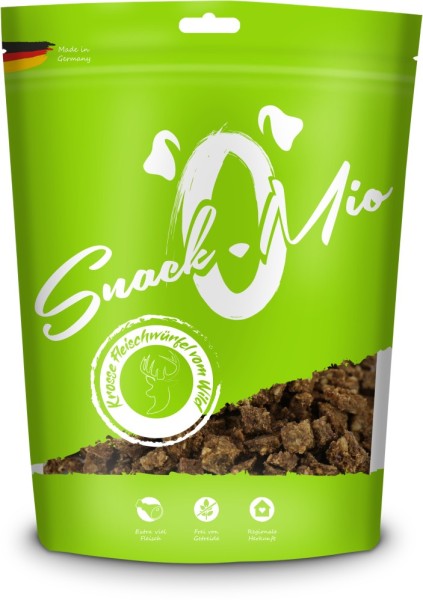 SnackOMio - krosse Fleischwürfel vom Wild 125g Beutel