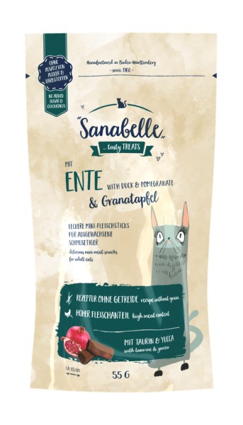 Sanabelle Snack mit Ente & Granatapfel 55g Pouch-Beutel