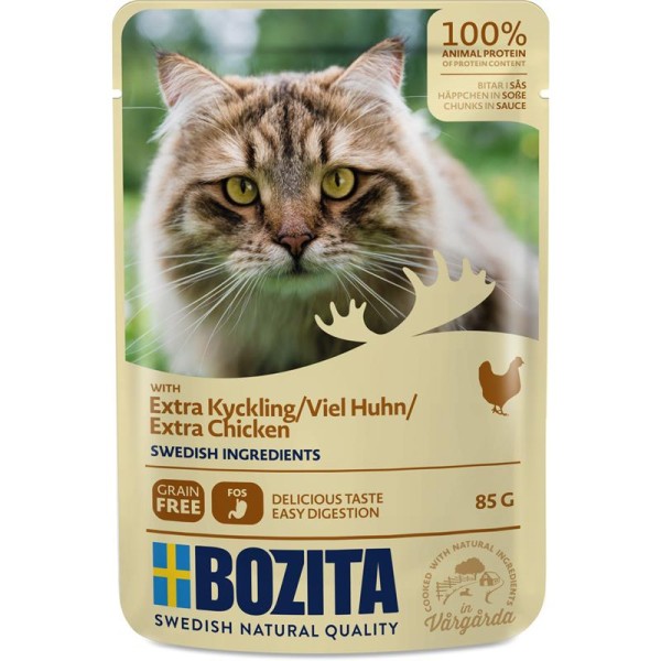 Bozita Häppchen in Soße mit viel Hühnchen 85g Pouch-Beutel