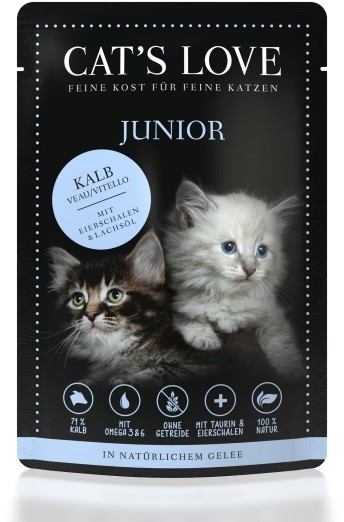 CAT´S LOVE JUNIOR Kalb 85g Pouch-Beutel