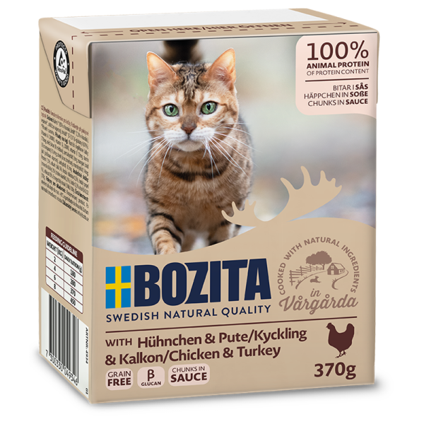 Bozita Feline Recart Häppchen in Soße Hühnchen & Pute 370g Tetra Pak