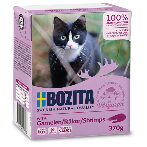 Bozita Feline Recart Häppchen in Soße Garnelen 370g Tetra Pak