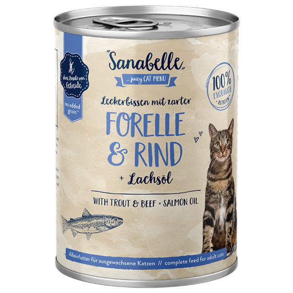 Sanabelle Nassfutter mit Forelle & Rind 400g Dose