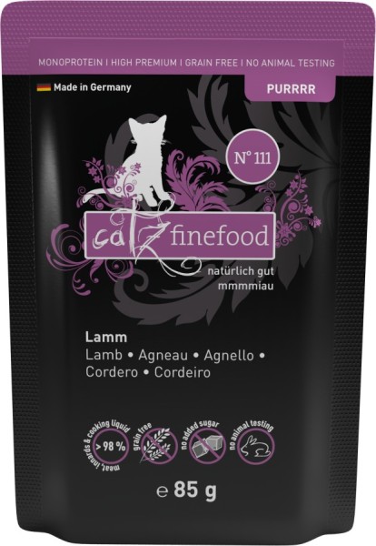 Pets Nature Catz finefood Purrrr No. 111 Lamm 85g Pouch-Beutel