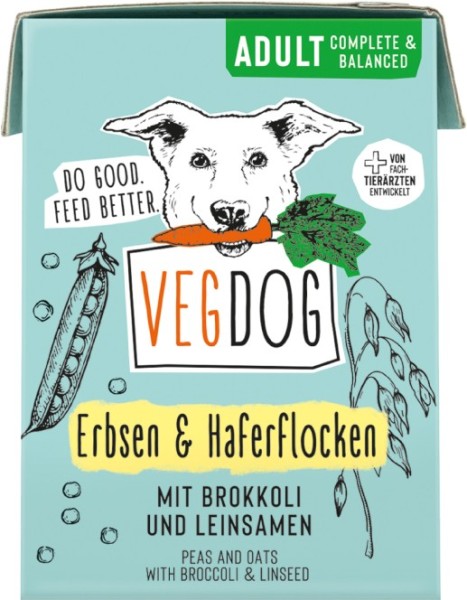 VEGDOG ADULT im Pak 200g - Alleinfuttermittel für ausgewachsene Hunde Tetra Pak