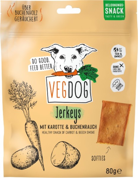 VEGDOG JERKEYS 80 g – Die Jackpot-Belohnung mit dem besonderen Beutel