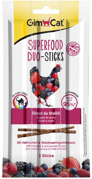 GimCat Superfood Duo-Sticks Huhn & Beere 3Stück