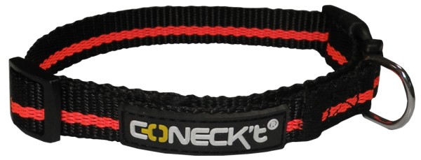 Hundehalsband Coneck´t Nylon schwa/or XS