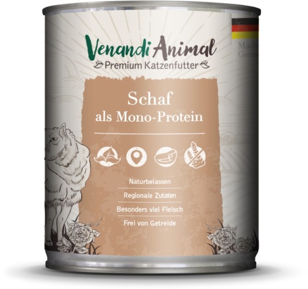 Venandi Animal - Schaf als Monoprotein 800 g Dose