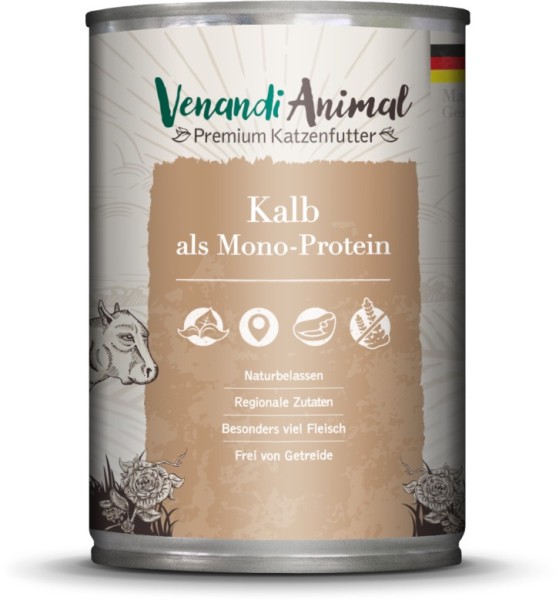 Venandi Animal - Kalb als Monoprotein 400g Dose