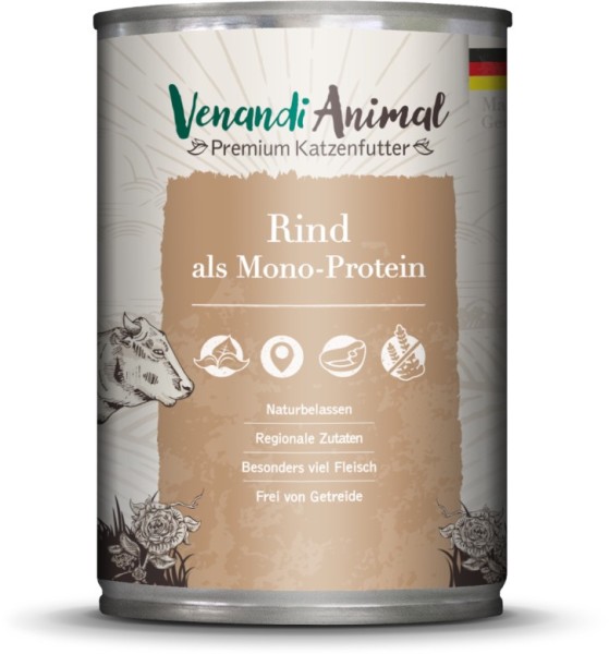 Venandi Animal - Rind als Monoprotein 400g Dose