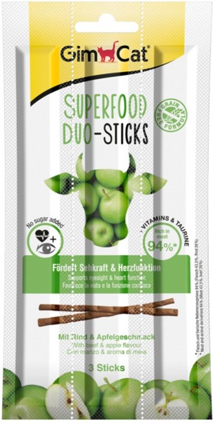 GimCat Superfood Duo-Sticks Rind & Apfel 3 Stück