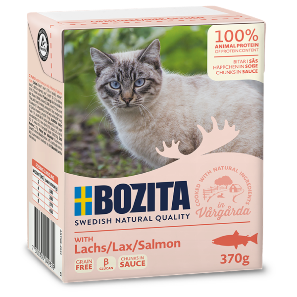 Bozita Feline Recart Häppchen in Soße Lachs 370g Tetra Pak