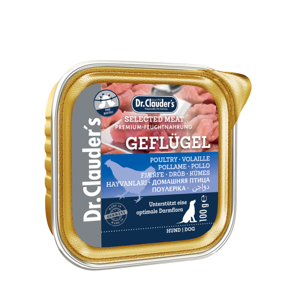 Dr. Clauder´s DC Dog Schale Selected Prebiotics Geflügel 100g Schale