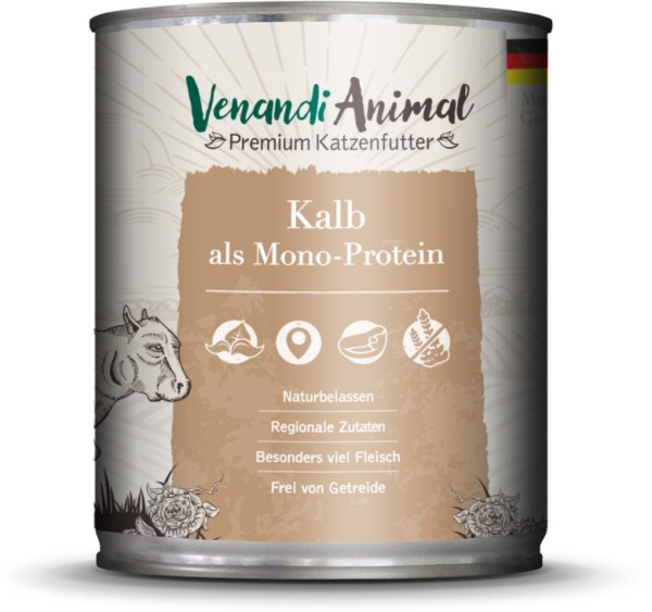 Venandi Animal - Kalb als Monoprotein 800g Dose