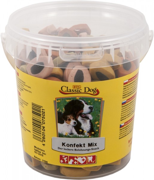 Classic Dog Snack Konfekt Mix Eimer 500g