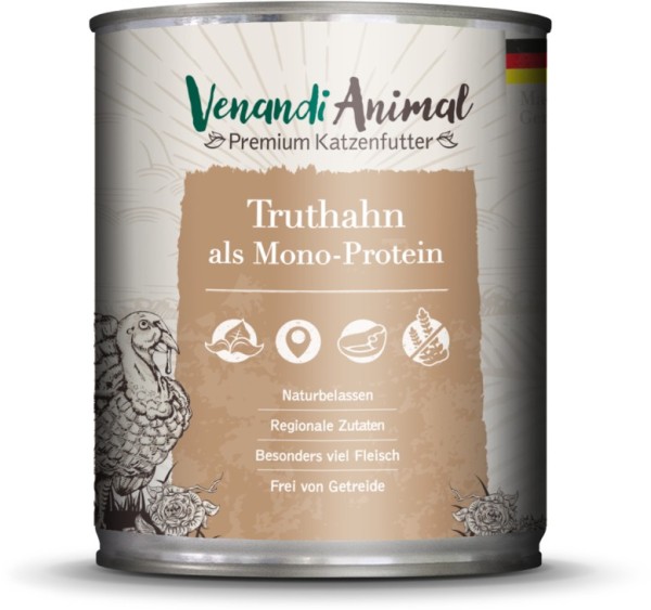 Venandi Animal - Truthahn als Monoprotein 800g Dose