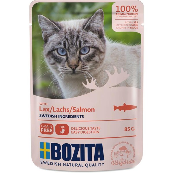 Bozita Häppchen in Soße mit Lachs 85g Pouch-Beutel