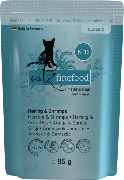 Pets Nature Catz finefood No.13 Hering & Krabben 85g Beutel