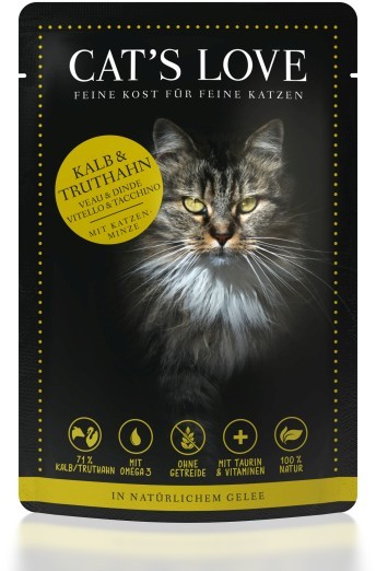 CAT´S LOVE Kalb & Truthahn Pur 85g Pouch-Beutel