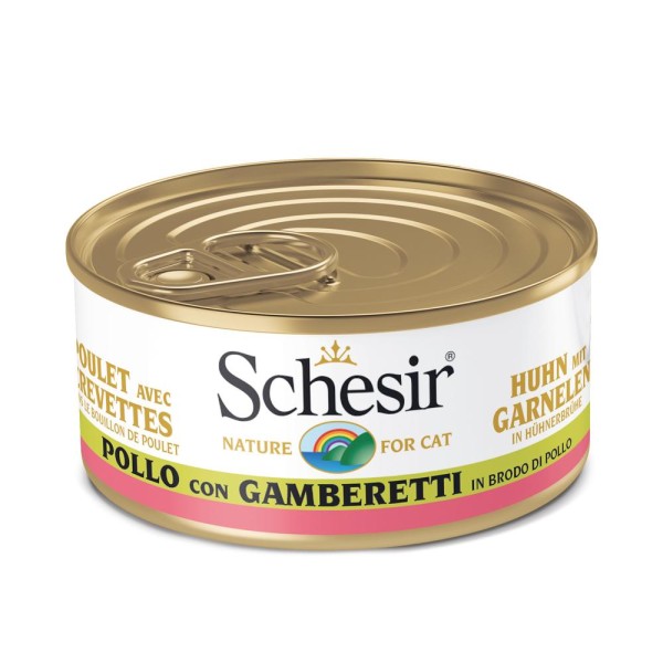 Schesir Cat in Brühe - Hühnerfilet & Garnelen 70g