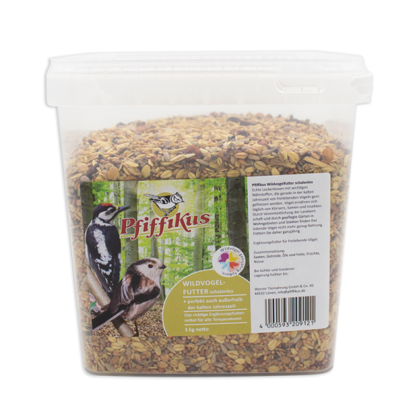 Pfiffikus Wildvogelfutter schalenlos 3kg Eimer Eimer