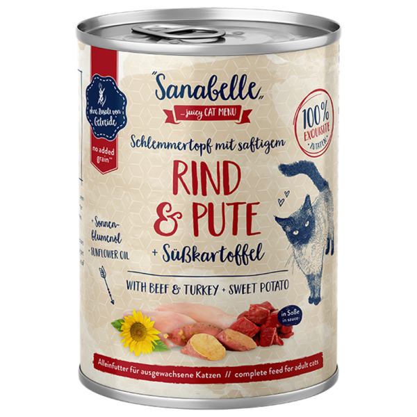 Sanabelle Nassfutter mit Rind & Pute 380 g Dose