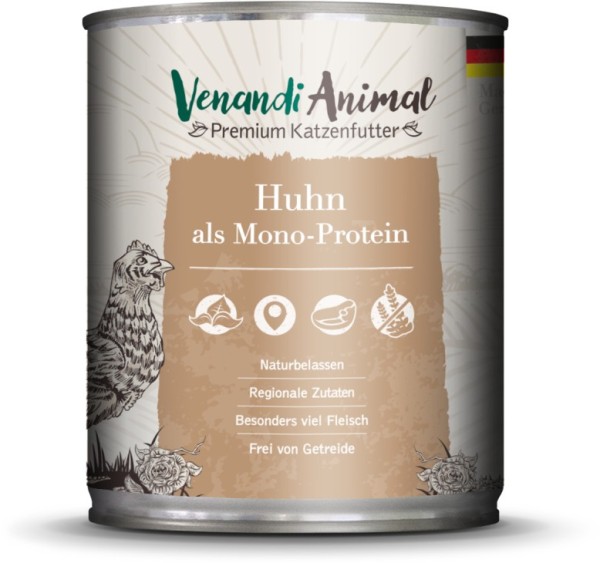 Venandi Animal - Huhn als Monoprotein 800g Dose