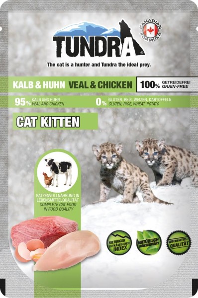 Tundra Cat Kitten Kalb & Huhn 85g Pouch-Beutel