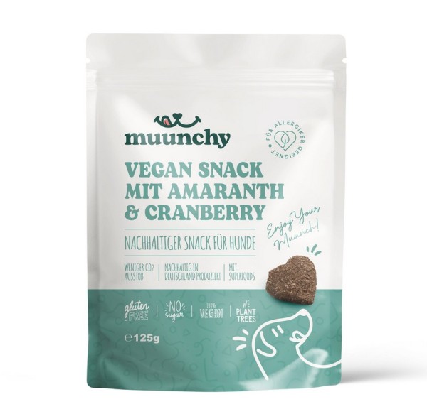 muunchy Vegan Snack mit Amaranth & Cranberry 125g Beutel