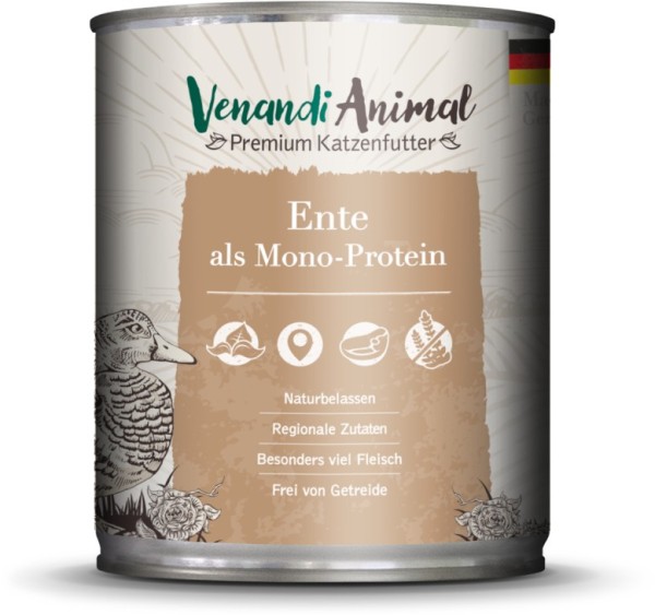 Venandi Animal - Ente als Monoprotein 800g Dose