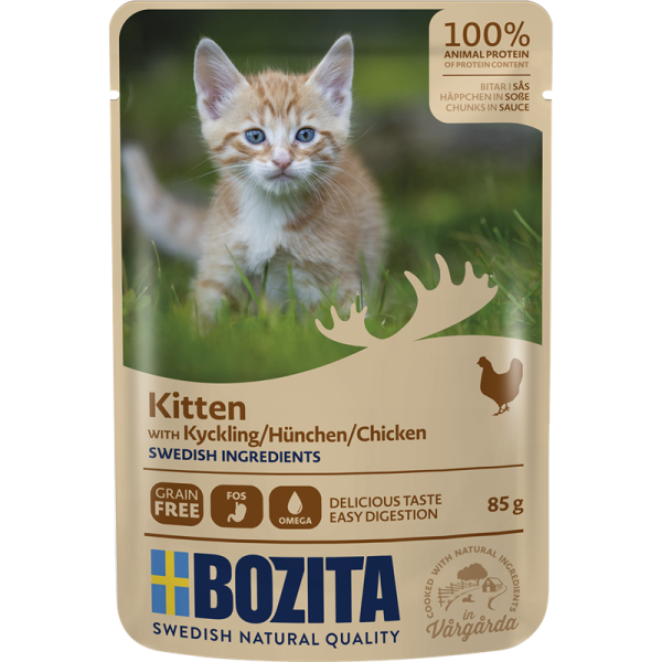 Bozita Cat Häppchen in Soße Hühnchen für Kitten 85g Pouch-Beutel