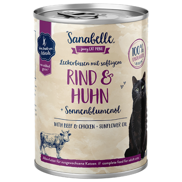 Sanabelle Nassfutter mit Rind & Huhn 400g Dose