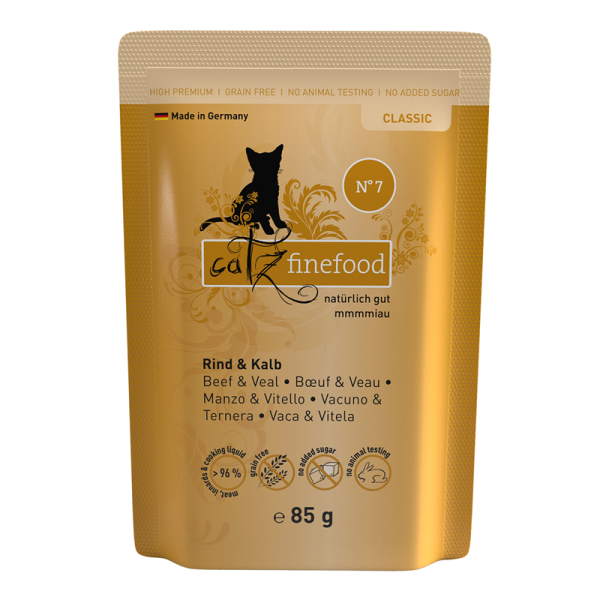 Pets Nature Catz finefood No.7 Kalb & Rind 85g Beutel