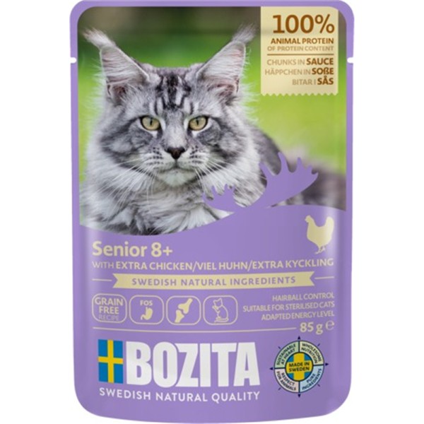 Bozita Senior 8 & Häppchen in Sauce mit viel Huhn 85g Pouch-Beutel