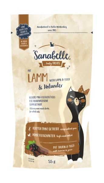 Sanabelle Snack mit Lamm & Holunder 55g Pouch-Beutel