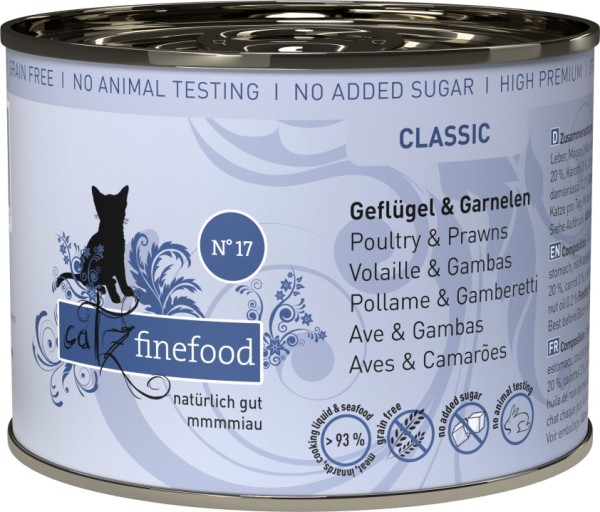 Pets Nature Catz finefood No. 17 Geflügel & Garnele 200g Dose